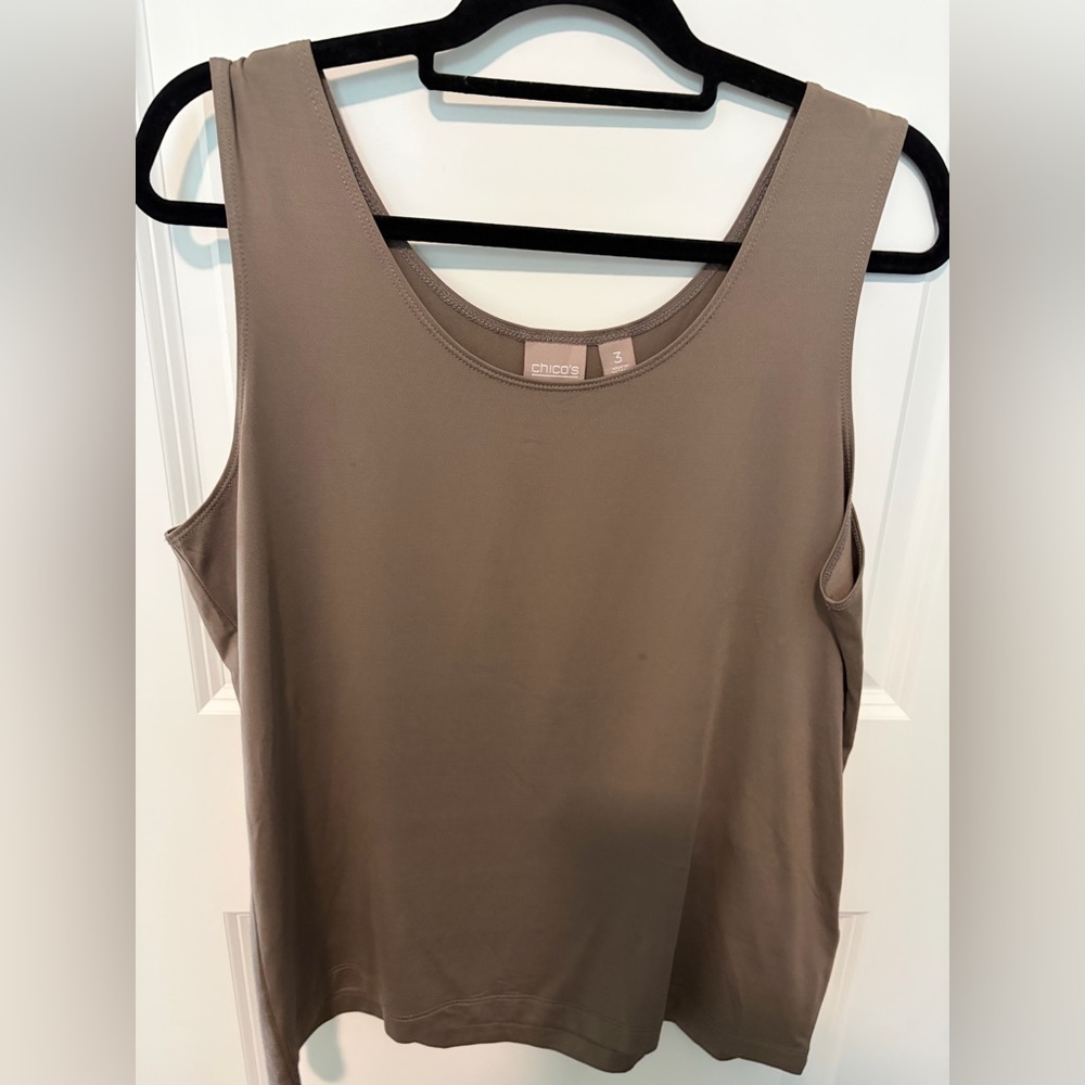 Chico's Taupe Scoop Neck Tank Top